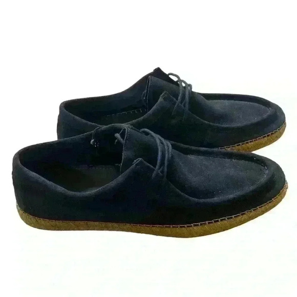 Massimo Dutti suede loafers lace up‎ espadrilles navy men Sz 12 NWT - Picture 1 of 6
